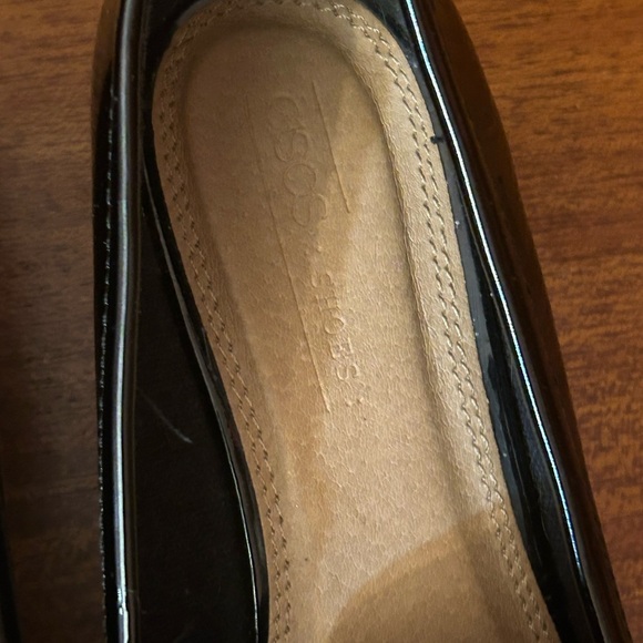 ASOS DESIGN Stanford smart mid heeled loafers in black size 4 - Picture 9 of 13